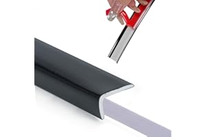 YEFANXI Peel and Stick Vinyl Corner Trim， 20FT L-Shape Tile Outside Corner Molding Vinyl Trim Tile Exterior Moulding Trim Edges Furniture Decoration （0.49IN*0.29IN Black）…