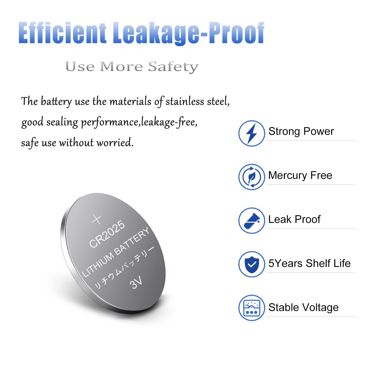 Beidongli CR2025 Battery 3V Lithium Battery Coin Button Cell 20 Pack 【5-Year Warranty】