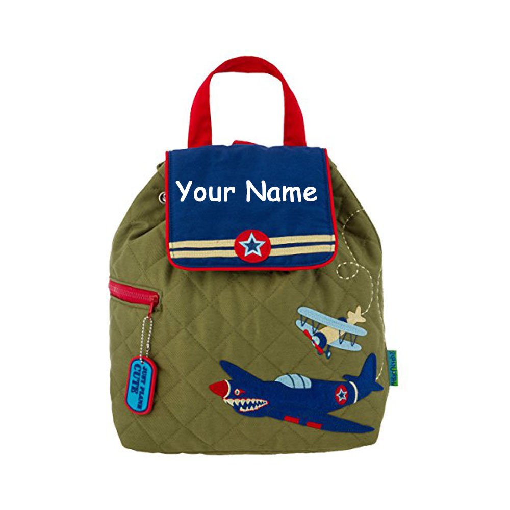 Stephen Joseph Personalized Just Plane Cute Airplane Quilted Backpack with Name