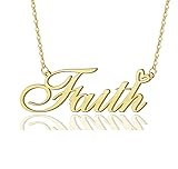 AOLO Faith Heart Name Necklace 18k Gold Plated