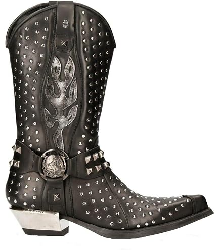 Amazon.com | New Rock 7921 S2 Men's Red and Black Flame Western