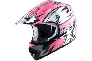 WOW Youth Kids Motocross BMX MX ATV Dirt Bike Helmet Star Matt Pink