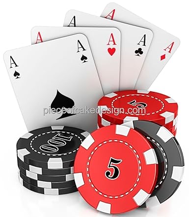 2 Round Casino Aces And Poker Chips Birthday Edible Cake