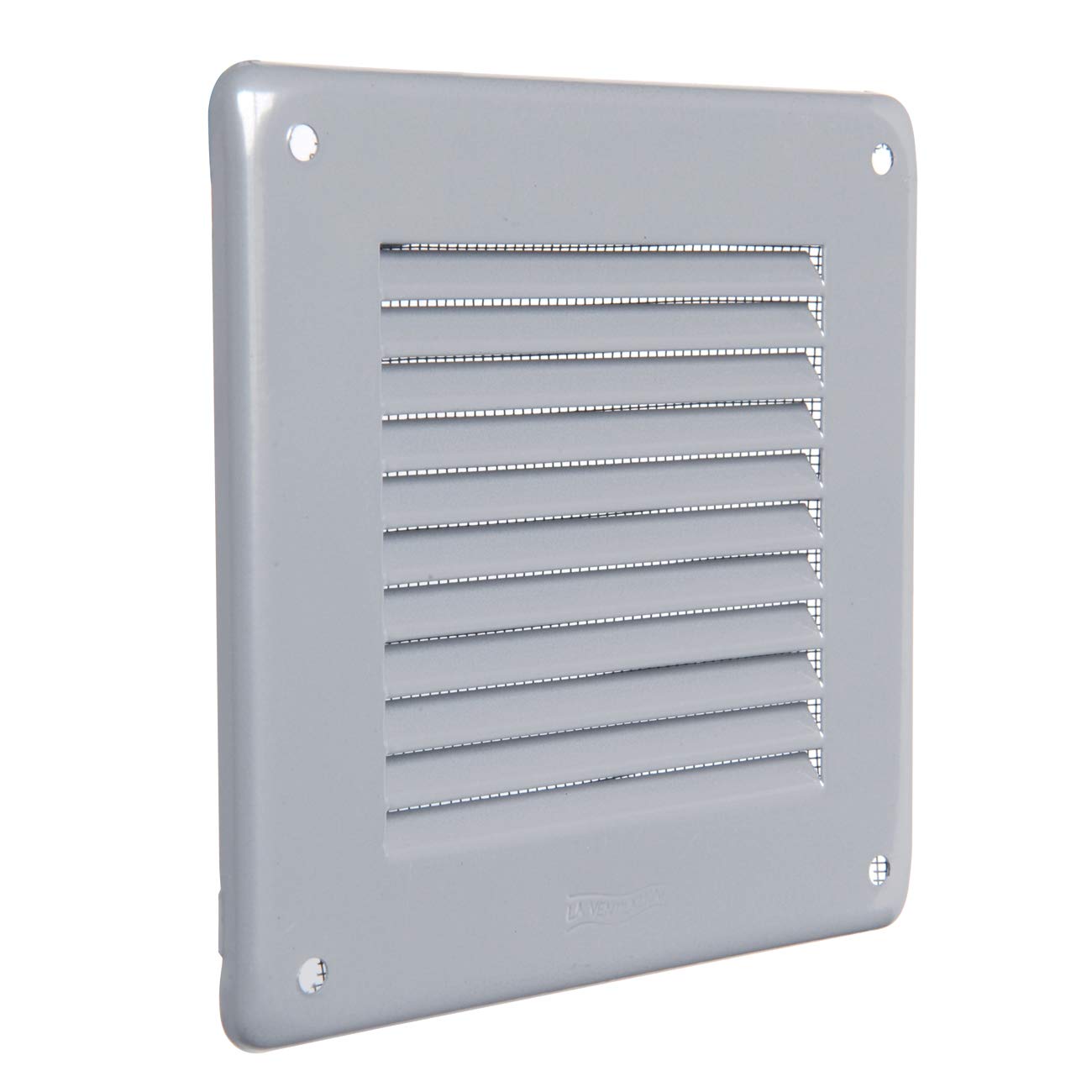 La Ventilazione GL10RG Square Ventilation Grill for Overlapping in Grey Painted Sheet Metal with Mesh Size 140 x 140 mm