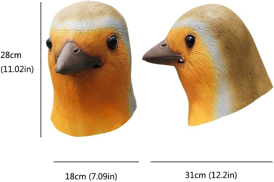 PartyCostume - Robin Bird Mask - Halloween Latex Animal Bird Mask - Image 3