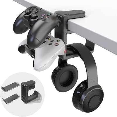 EURPMASK 3-in-1 Headset Controller Holder Clamp Mount Desk Organizer PC Gaming