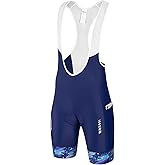 Przewalski Men's Cycling Bib Shorts 4D Padded Bicycle Biking Bibs Pocket Shorts Road Bike Shorts