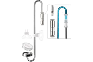 Clscea Aquarium Stainless Steel CO2 Diffuser Atomizer with Integrated Check Valve for Rimless Tanks 30cm