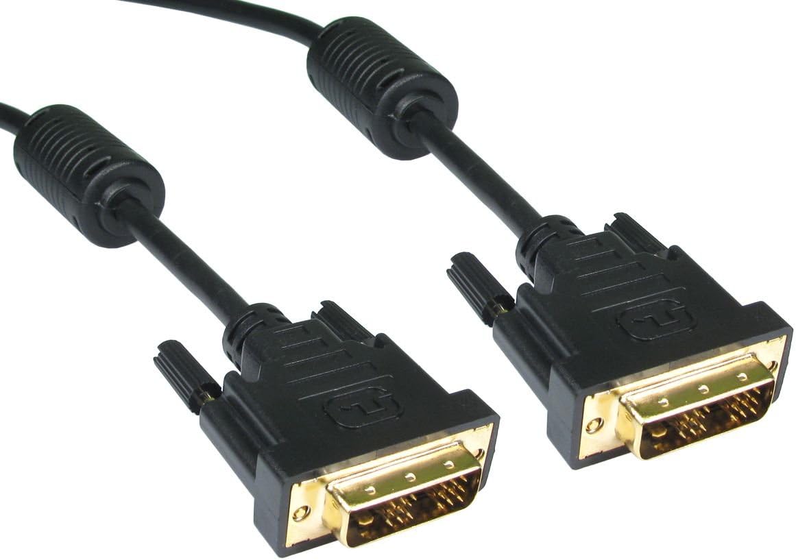 CablesDirect CDL-DV06-3 M Black 3 m DVI-D DVI-D DVI – DVI Cable (3 M, DVI-D DVI-D Male/Male, Black, Gold)
