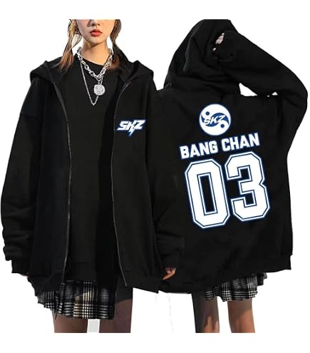 Amazon.com: SKZ Zip Up Hoodie Women Felix Hyunjin Bangchan Y2K