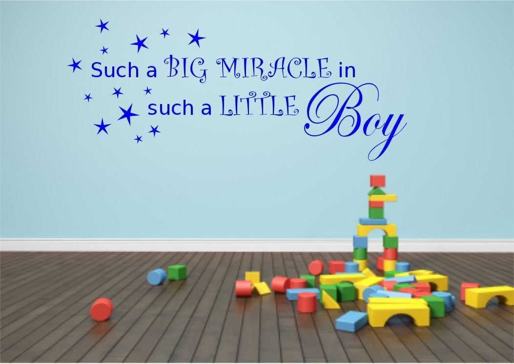 Boys Nursery Miracle Wall Sticker Quote Decal Transfer Mural Stencil Art Tattoo WSD472