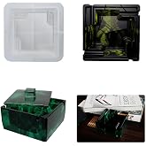 Yalulu Ashtray Resin Casting Mold with Lid, Resin Ashtray Molds, Ashtray Silicone Resin Mold for DIY Home Resin Casting Craft
