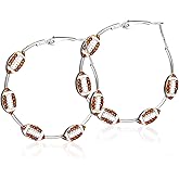 Baseball Football Hoop Earrings Game Day Earrings Crystal Game Day Baseball Football Earrings Gifts For Sports Lover