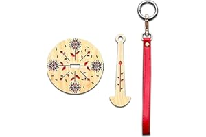 GISMTR Portable Wrist Yarn Holder, Wooden Wrist Yarn Holder, Wooden Twirling Mechanism Spinning Needles for Knitting Crocheting Presents for Craft Lovers (C)