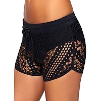 Dreamyth-Summer Women Swimming Shorts Pants Beach Swimwear Ladies Hollow Out Swimsuit Shorts