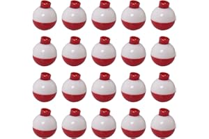 ZZHXSM Fishing Bobber 20PCS Red and White ABS Plastic Snap-on Fishing Floats Bobber Round Buoy Fishing Tackle Accessories