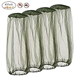 Silkclo 4 Pack Mosquito Head Net,Lightweight Face Mesh Head Cover Insect Repellent Netting Fly Screen Protection for Camping,Hiking,Traveling,Fishing (4Pack)