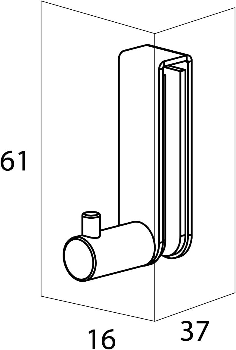 Tiger Rhino Shower enclosure, Towel hook 6-8 mm, Brushed stainless steel, 37x16x61mm, Stainless Steel Brushed, 13x6,1x3,7 cm - Image 4