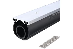 BOWSEN Heavy-Duty U+O Ring Universal Garage Door Bottom Seals Weatherstrip Weather Stripping Rubber with Aluminum Track Retainer Kit, Black (10FT, 1-5/8" Width)