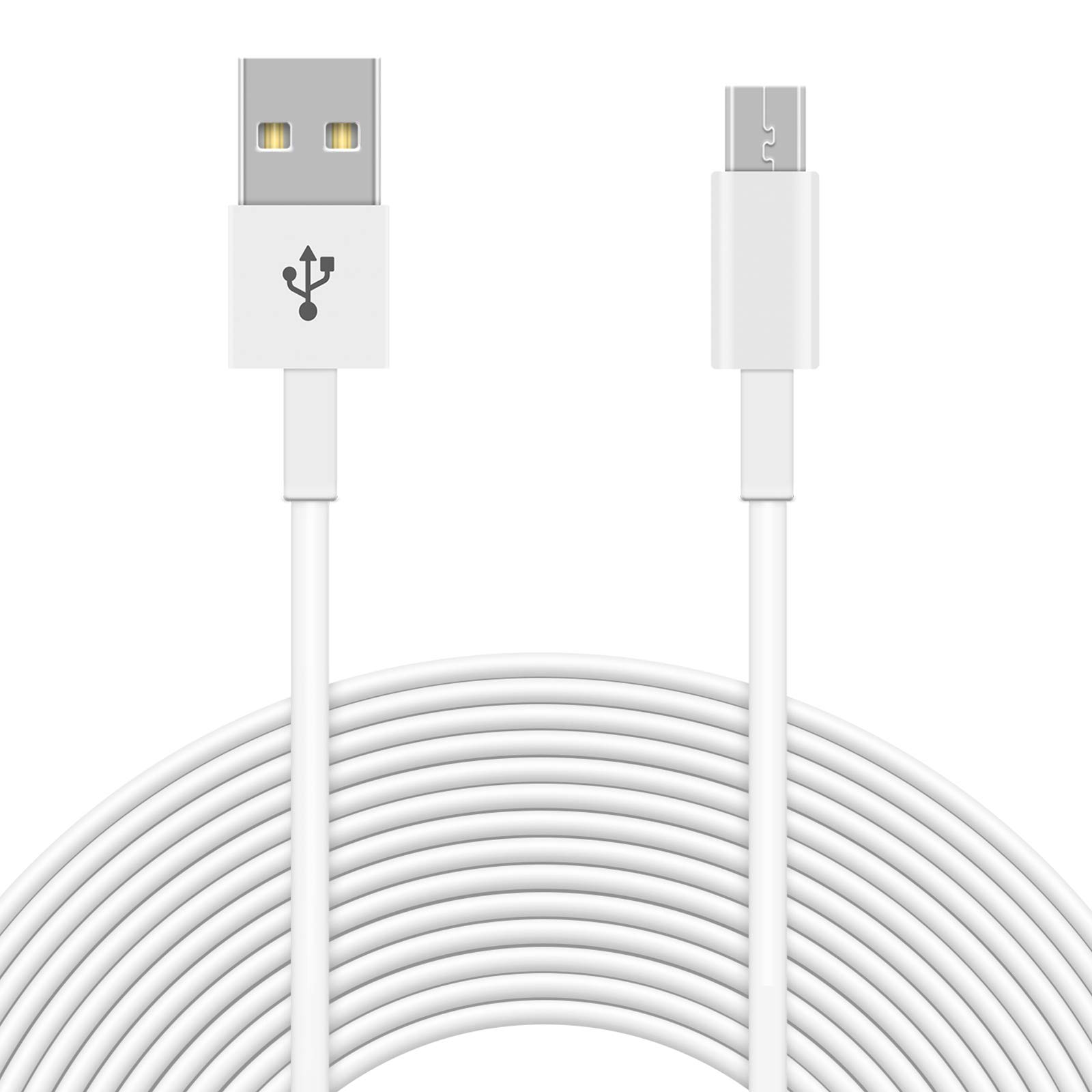 FASTSNAIL 16.4FT Power Extension Cable for WyzeCam/WyzeCam V3/ WyzeCam Pan/Wyze Cam Pan V2/ KasaCam/NestCam Indoor/Yi Cam/Furbo Dog,USB to Micro USB Charging and Data Sync Cord