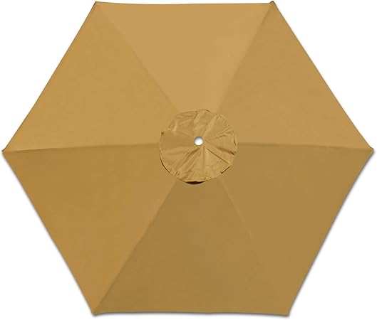 Amazon Com Strong Camel Replacement Patio Umbrella Canopy Cover For 8 2ft 6 Ribs Umbrella Taupe Canopy Only Tan Garden Outdoor