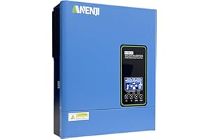 Aninerel 3000W Hybrid Inverter, 24Vdc to 110Vac Solar Inverter Charger Built-in 100A MPPT Controller, Pure Sine Wave PV Power Converter, Supports Battery-Less or AGM Lithium Battery