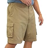 ROCXL Big & Tall Men's Cotton Cargo Shorts Sizes 46 to 66 - Expandable Waist