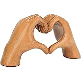 Heart Hands Sculpture Gold Resin Home Decor Heart Decorations Modern Love Finger Statue for Living Room, Shelf Table Vanity E