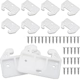 suiwotin 10pcs White Plastic Drawer Slides, 5 Holes Drawer Track Guides | with Screws, for Dresser, Wardrobe, Cabinet &amp; Furniture Replacement