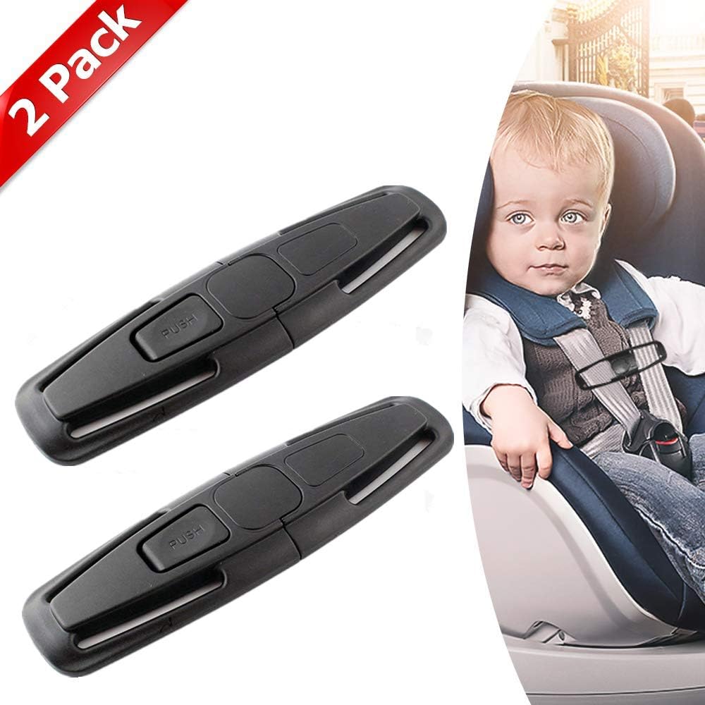 obqo 2 Packs Car Safety Seat Strap Belt Lock Tite Harness Clip Safe