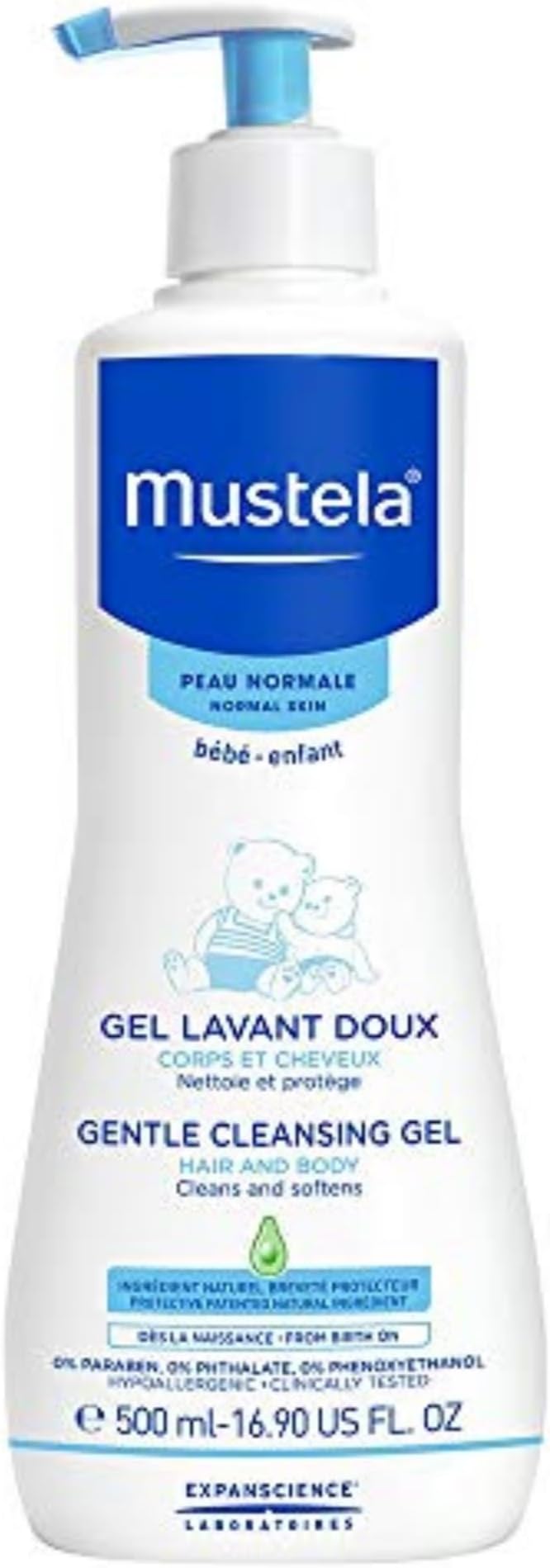 Mustela Gentle Cleansing Gel 500 ml for Newborns Tear-Free Skin Care
