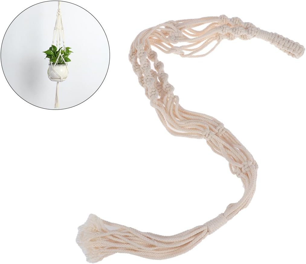 Amazon Co Jp Winomo ハンギングプランター ロープ マクラメプラントハンガー 紐 マクラメ 麻縄 観葉植物 吊り下げ ロープ 約100cm ホーム キッチン