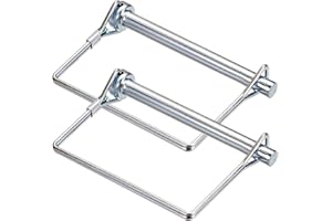 JanKo Square Linchpin 1/4" x 2-3/4" (2 Pack) Carbon Steel Safety Locking pin, Wire Lock Cotter pin, Locking Retainer for Trac