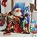 Tony's Textiles Santa Sleigh Father Christmas Supersoft Blanket Fleece Throw - 125cm x 155cm