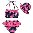 Aalizzwell Toddler Baby Girls 3 Piece Bikini Set Bathing Suit with Hat