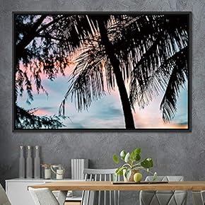signwin Framed Canvas Wall Art Palm Tree Colorful...