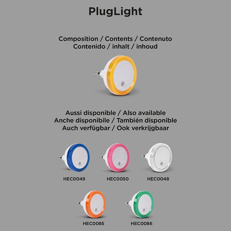 Luz nocturna infantil con sensor crepuscular, Encendido automático- niños