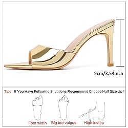 Susanny Gold Mule Heels for Women Pointed Open Toe
