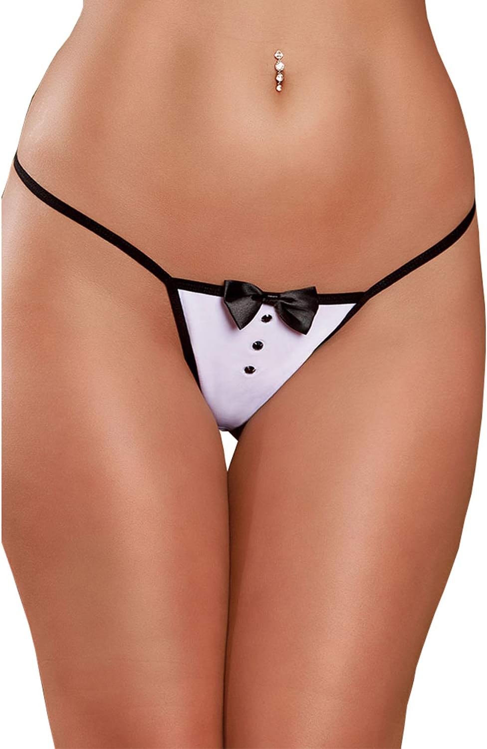 Panties for Womens Underwear Seamless Thongs g String Women Panties (Free Size Waist 26"-32" inches) White Black