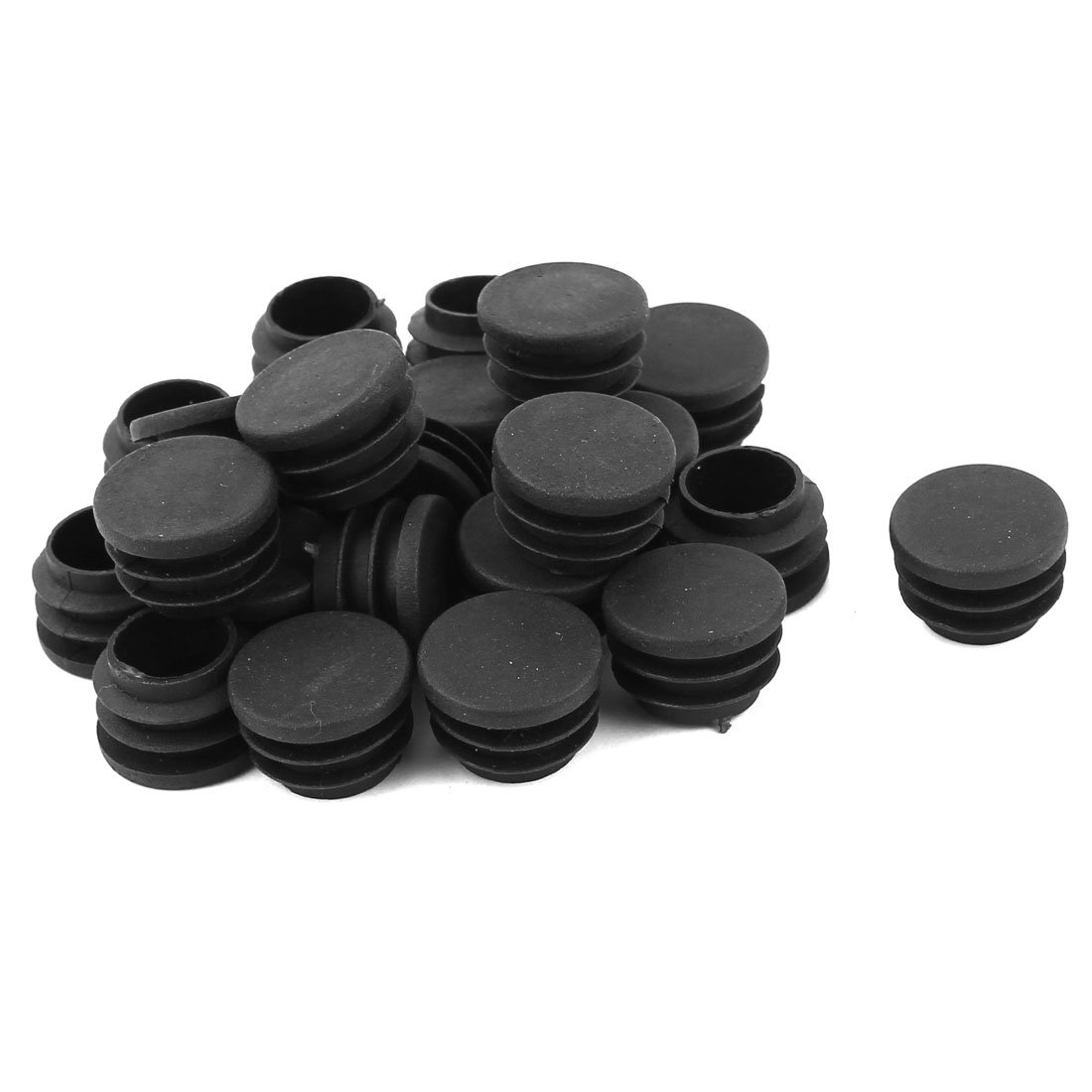 sourcing map 25mm Dia Plastic Round Cap Tube Pipe Inserts End Blanking 24 Pcs
