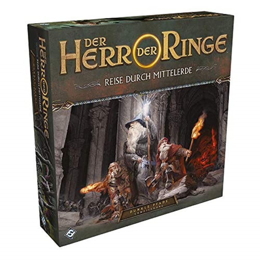 Fantasy Flight Games, The Lord of the Rings: Journey through Middle-earth - Dark Paths, Expansion, Expert Game, Dungeon Crawler, 1-5 Players, Ages 14+, 60+ Minutes, German