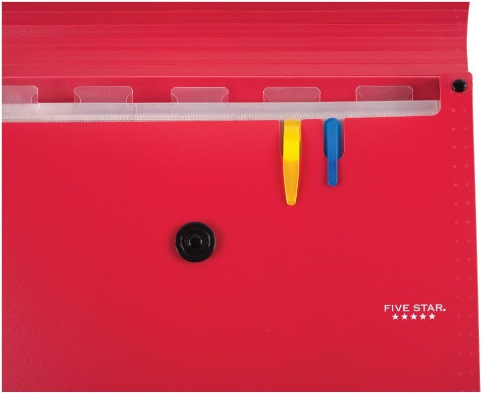 Five Star 6-Pocket Expanding File Organizer, Plastic Expandable Letter Size File Folders with Pockets, Home Office Supplies, for Receipts, Bills, Documents, Color Selected For You, 1 Count (35552) : Office Products