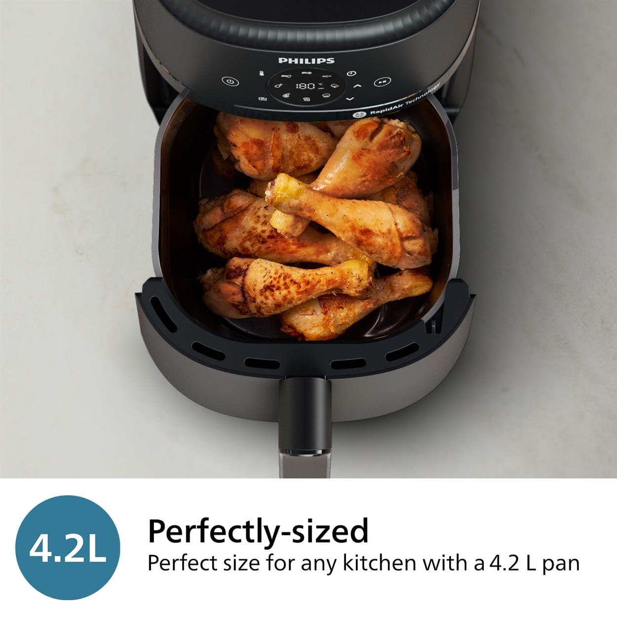 Philips Air Fryer 2000 Series 4.2L – Healthy Frying with RapidAir Technology, 13 Cooking Programs, Touchscreen, Up to 90% Less Fat, Dishwasher Safe (NA229/09)