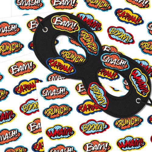 4 Superhero+Masks+Party+Dress+Stickers