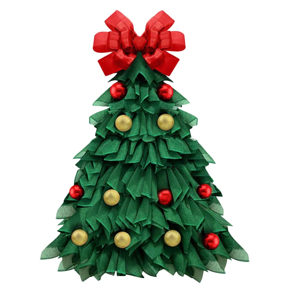 TOYANDONA 1pc Fabric Christmas Wreath Front Door Set Christmas Tree Ornament Porch Sign Pendants Christmas Door Hanger Decorations