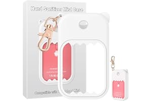 taessv Hand Sanitizer Spray Case for Touchland Silicone Touchland Case Keychain Cute Hand Sanitizer Spray Holder Compatible with Touchland Power Mist Gentle Mist Glow Mist, White