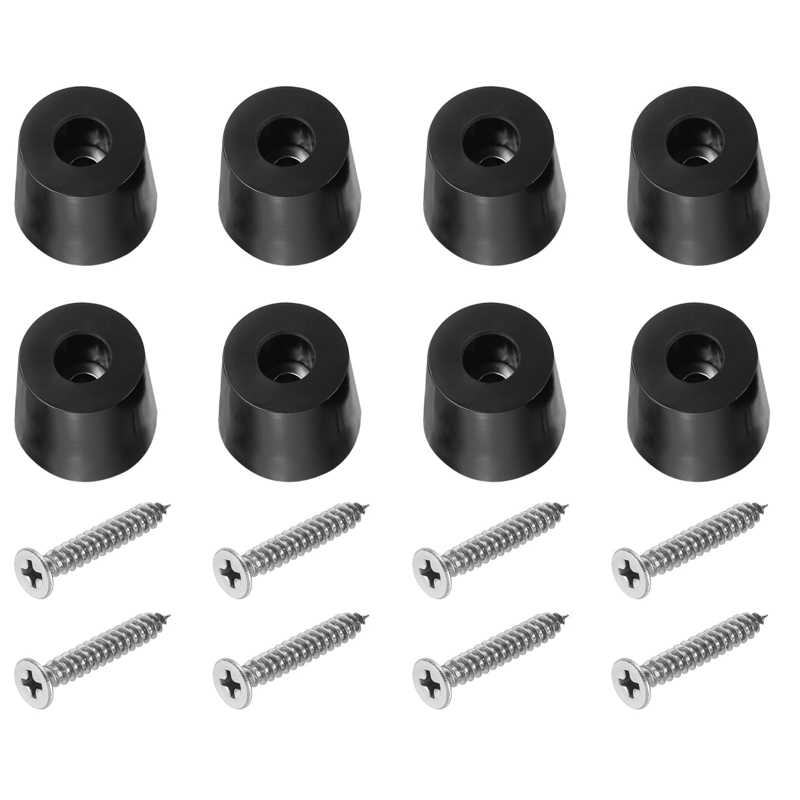 PATIKIL Cutting Board Feet, 8 Pack Round Rubber Feet Bumpers Non Slip Bumper Pads with Stainless Steel Screws for Furniture Chairs Desks Electronics (0.24"Wx1.18"H)