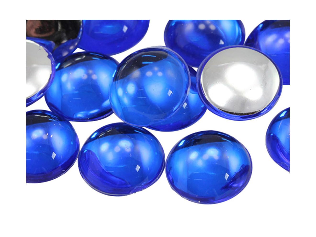 13mm Blue Sapphire .PH Flat Back Acrylic Cabochons Plastic Gems for Crafts Costume Embelishments Card Making Jewels Jewelry Making Supplies Cosplay Jewels - 50 Pieces โ image 1