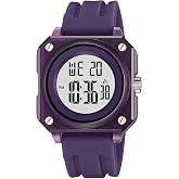 FANMIS Men's Square Digital Sports Watch 50M Water Resistant LED Backlight | Square digital dial with alarm, countdown, stopwatch and LED backlight, plus 50M water resistance for sports and outdoor use.