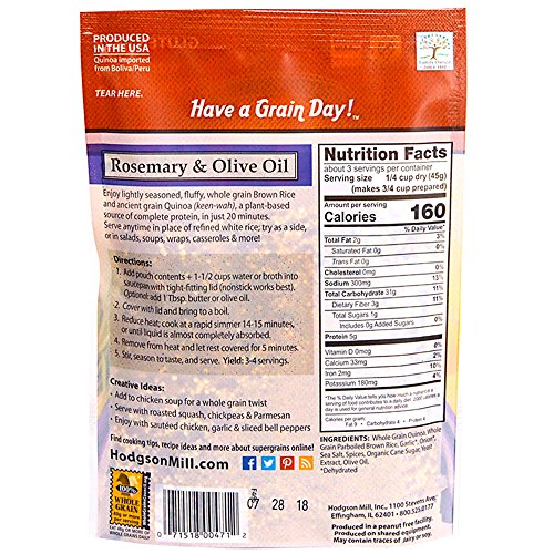 Hodgson Mill Quinoa & Brown Rice - Rosemary & Olive Oil, 5 oz, 6 count